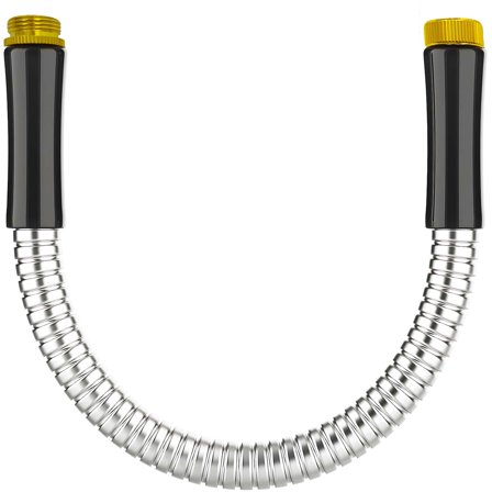 YSPUKY Short Garden Hose, 1ft x 5/8" Metal Flexible Garden Hose for Hose Reel Faucet,Heavy Duty 304 Stainless Steel Leader Hose,Lightweight & Leakproof Water Hose for Outdoor,Yard,Lawn,Male to Female