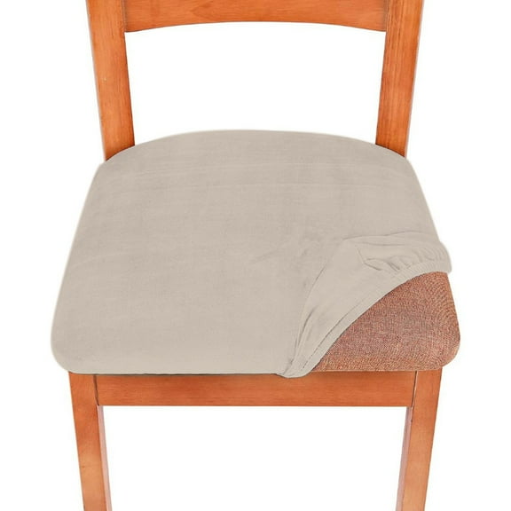 TV Direct - Non-Slip Stretchable Seat Cover- Fits Office Dining-Room Chair Elastic Washable - Khaki