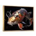 thumbnail image 2 of Designart "Orange Kois Fish peaceful Reflections" Animals Floater Framed Canvas Print, 2 of 7