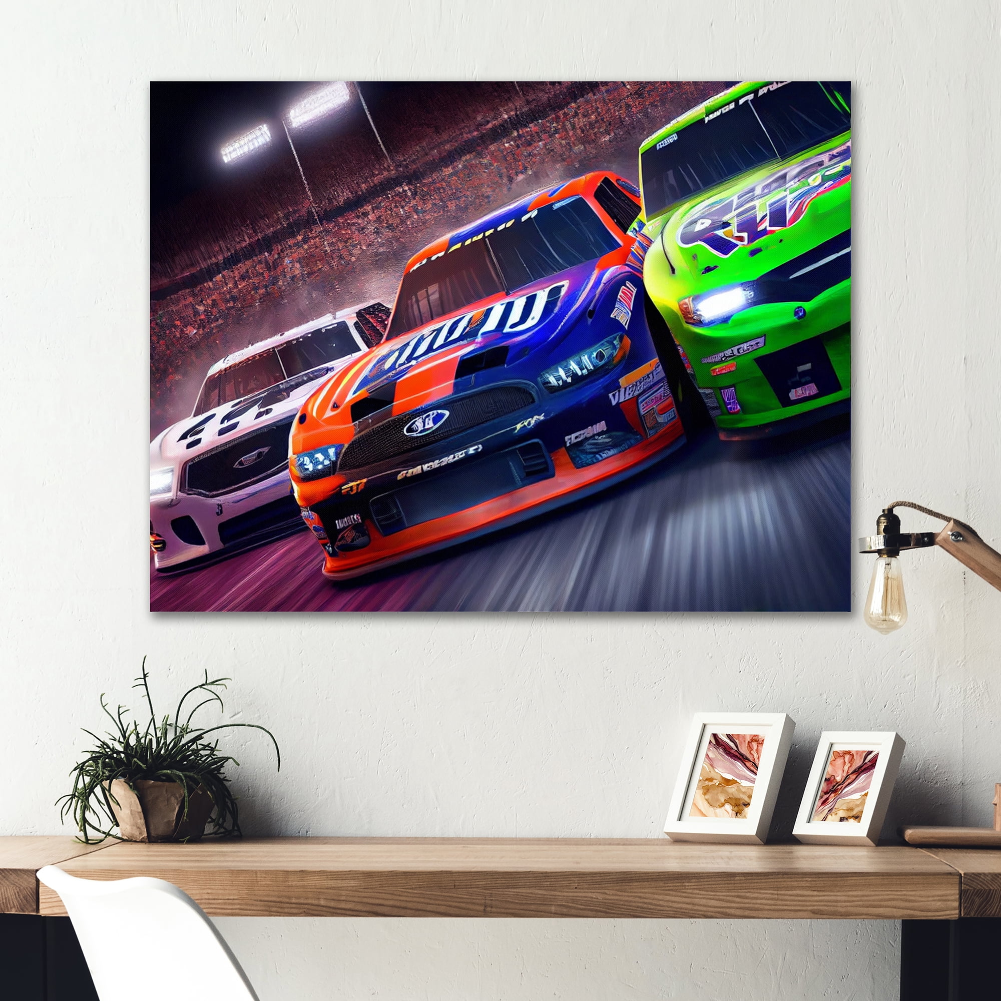 Designart American Stock Car Racing I Canvas Wall Art