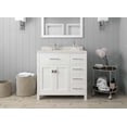thumbnail image 3 of Caroline Parkway 36" Single Bath Vanity in White with White Quartz Top and Square Sink, 3 of 7