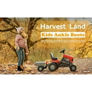HARVEST LAND Little/Big Girl Ankle Boots Kids Short Zipper Flat Booties Black Size 11-5