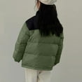 thumbnail image 4 of Green Color Block Coats for Kids Girl Boy Winter Fall Long Sleeve Collared Neck Lounge Cute Warm Thick Puffer Plain Padded Jacket Outfit Kid 2026 Clothing Y2K 7 Years, 4 of 7