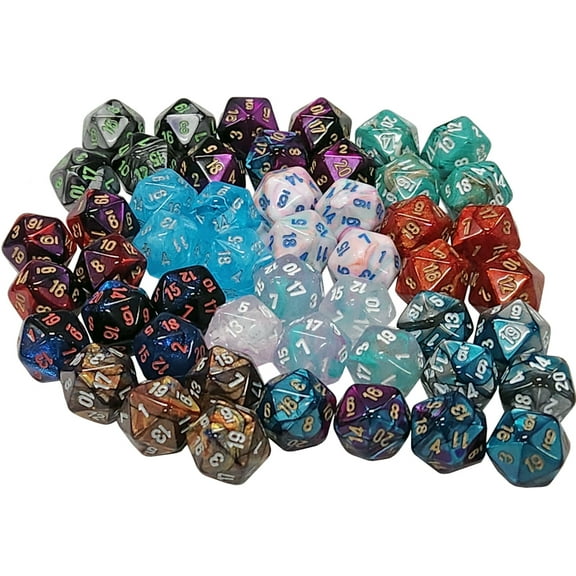Chessex Assorted Mini-Polyhedral d20 Dice (50) New