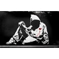 thumbnail image 2 of Banksy Hoodie with Knife Wall Mural by Wallmonkeys Peel and Stick Graphic (36 in W x 23 in H) WM158581, 2 of 4