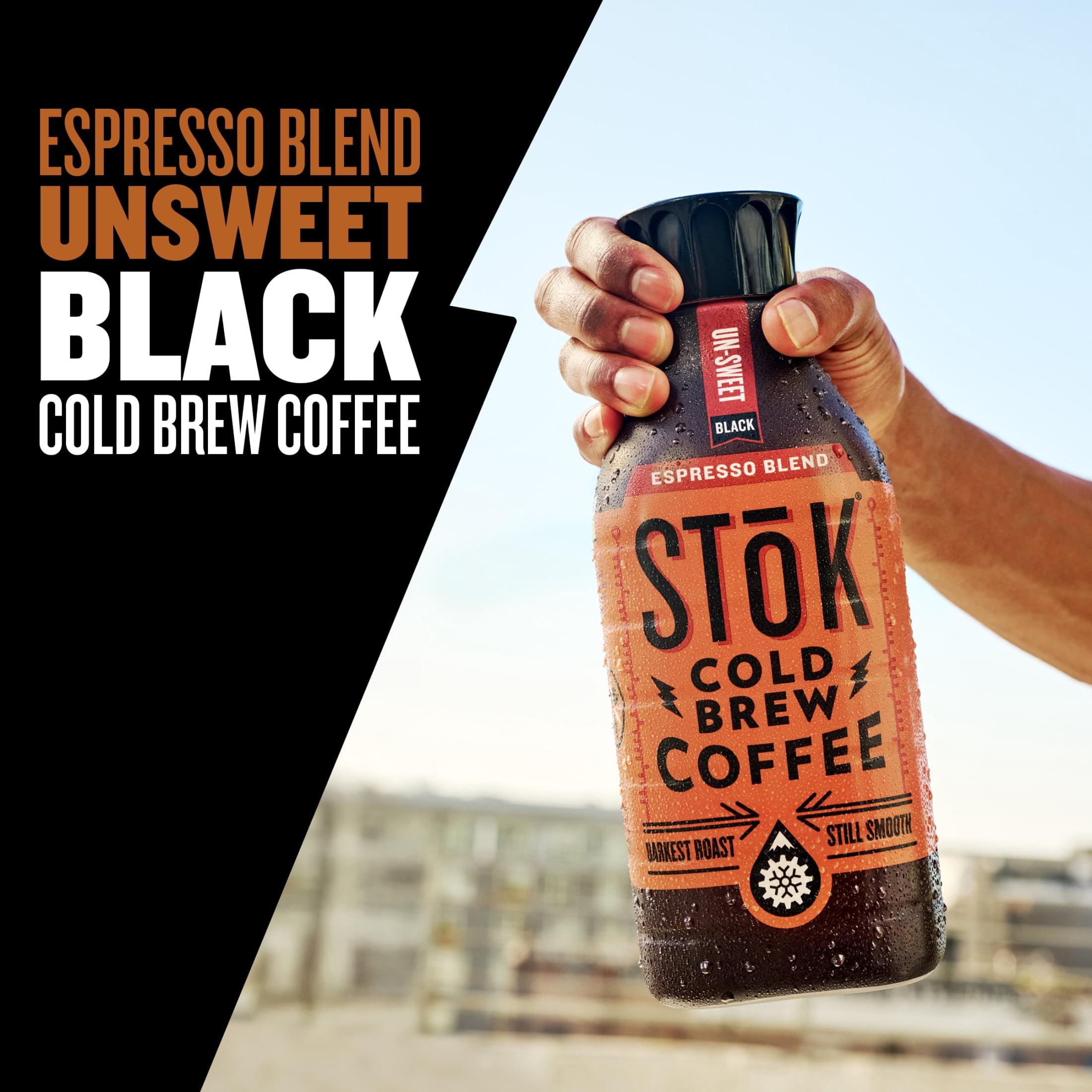 SToK Espresso Blend Dark Roast Black Unsweetened Ready to Drink Cold Brew Coffee Bottle, 48 fl oz