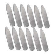 Wxqbjtam 12Pcs Collar Stays Smooth Edges Metal Invisible Collar Inserts Collar Stiffeners 5.08cmx1cmx0.08cm