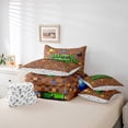 thumbnail image 6 of Homewish Happy Birthday 7-Piece Twin Bedding Sets,Abstract Pixel Geometric Bedding Comforter Set,Green Brown Sheet Sets For Boys Kids,Ultra Soft Home Decor Reversible, 6 of 8