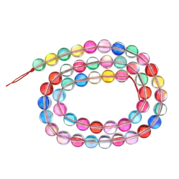 Matte Crystal Glass Beads 8mm Synthetic Shining Round Loose Beads Moonstone for Jewelry Making, Mixed Color