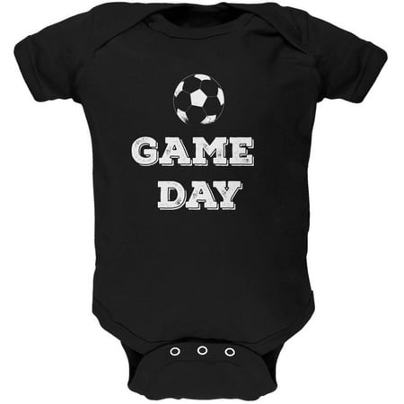 

Game Day Soccer Black Soft Baby One Piece - 18-24 months
