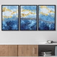 thumbnail image 3 of wall26 Framed Wall Art Print Set Gold and Blue Paint Stroke Display Abstract Shapes Illustrations Modern Art Boho Colorful Multicolor for Living Room, Bedroom, Office - 16"x24"x3 Black, 3 of 5