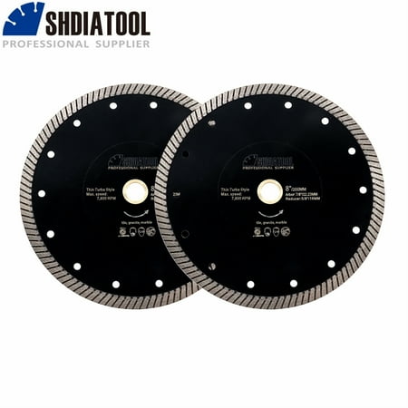 

SHDIATOOL Diamond Superthin Turbo Blade 2pcs 105-250mm Porcelain Tile Ceramic Granite Marble Masonry Angle Grinder Cutting Disc