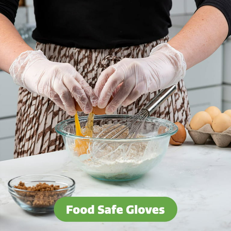 200 Pieces Disposable Clear Vinyl Finger Gloves, Eating Outside, Having a  Taste, Cleaning, Eating Chicken, Hamburger and Pizza, Super Convenient