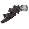 thumbnail image 5 of 1 cinturón de cuero para hombre, cinturón vaquero con hebilla de estampado de vaca, regalo de joyería de cumpleaños Café A, 5 of 5