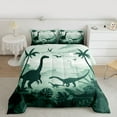 thumbnail image 3 of Feelyou Jungle Dinosaur Print Bedding Comforter Set for Teens, Palm Leaf Coconut Tree Twin Comforter Sets, Cartoon Animal Reversible Bedding Set, Microfiber Bedroom Decor, 2-Piece, 3 of 9