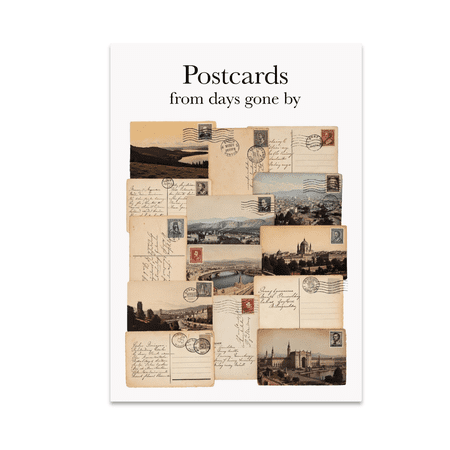Nostalgic Travel Wall Art - Vintage Postcard Enthusiast - 13x19 Poster Print