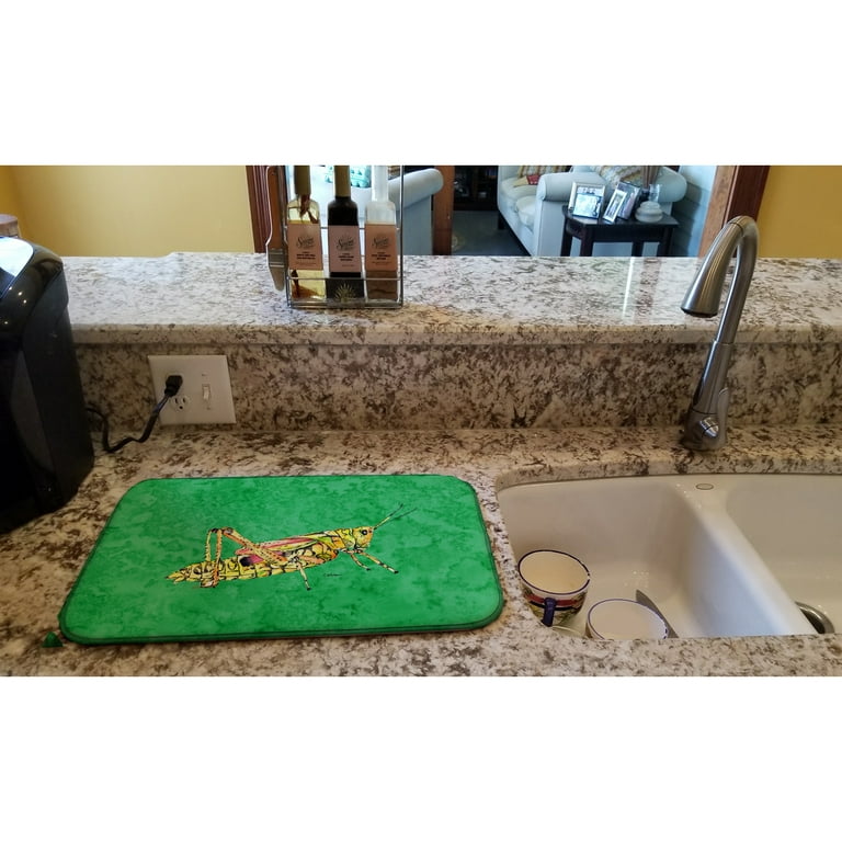 Carolines Treasures 8849DDM Grasshopper on Green Dish Drying Mat 14 x 21 multicolor Walmart