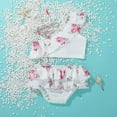 thumbnail image 2 of Toddler Girls Kids Swimsuit Sling Flower Leopard Print Beach Ruffle Bikini Suit, 2 of 9