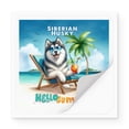 thumbnail image 2 of Siberian Husky Hello Summer Beach Theme with Sunglasses and Tropical Cocktail Vinyl Sticker Husky Dog Lover Gifts Waterproof Decal Art Decor - 00009, 2 of 5