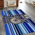 thumbnail image 2 of 2.7'x5' Area Rugs, Vintage Anchor Nautical Indoor Outdoor Area Rug for Living Room Bedroom, Coastal Blue Striped Washable Bathroom Rugs Kitchen Floor Carpet Mats Home Decor Aesthetic, 2 of 8
