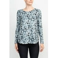 thumbnail image 2 of Joan Vass womens  High-Low Hem Animal Print Sweater, m, 2 of 5