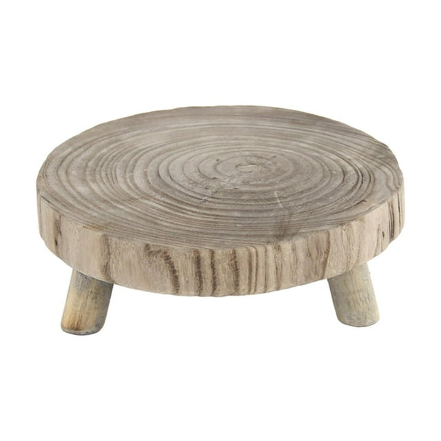 Soporte para plantas, taburete para plantas, redondo, para jardín, soporte para macetas, soporte para macetas para Color madera M