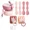 Pink, variant on Silicone Baby Feeding Set, Baby Suction Bowls with Lids, 4-Pack Led Weaning Feeding Spoon , and Silicone Baby Fruit Feeders, Freezer & Dishwasher Safe
