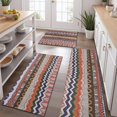 thumbnail image 2 of Multicolor Geometric Pattern Kitchen Rugs Sets Of 3,Kitchen Runner Rugs Non Skid Washable,Decorative Kitchen Floor Mats for Kitchen,Sink,Laundry,17"x30"+ 17"x47" + 17"x59", 2 of 6