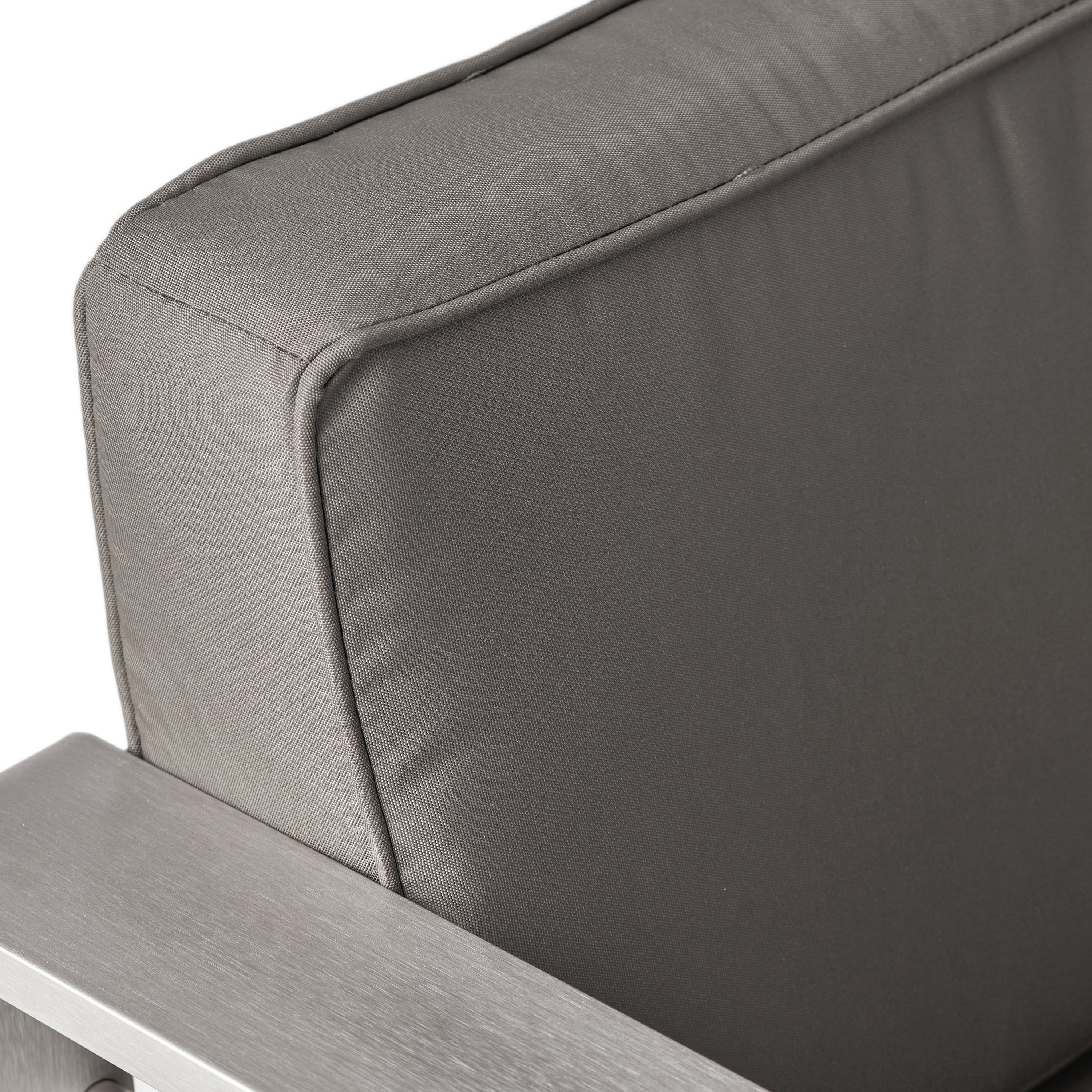 Noble House Candace Fabric Indoor Club Chair, Gray, Silver