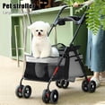 thumbnail image 2 of Trendix Dog Cat Stroller 4 Wheels Cart, Dog Cat Cage with Cup Holder, Breathable and Visible Mesh Outdoor Travel Pet Folding Stroller, Pink, 2 of 9