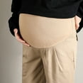 thumbnail image 4 of DeHolifer Womens Maternity Pants Dressy Work Stretchy Over The Belly Pregnancy Straight Leg Trousers Adjustable Waist Office Pant Khaki L, 4 of 7