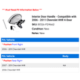 thumbnail image 2 of Interior Door Handle - Compatible with 2006 - 2011 Chevy HHR 4-Door 2007 2008 2009 2010, 2 of 2