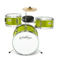 thumbnail image 3 of Ashthorpe 3-Piece Complete Junior Drum Set - Beginner Kit with Drummer's Throne - Green, 3 of 8