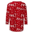 thumbnail image 5 of EchfiProm Womens Shirts Valentine T-Shirt Love Heart 3/4 Sleeve Valentines Day Cute Red Top for Ladies, 5 of 5