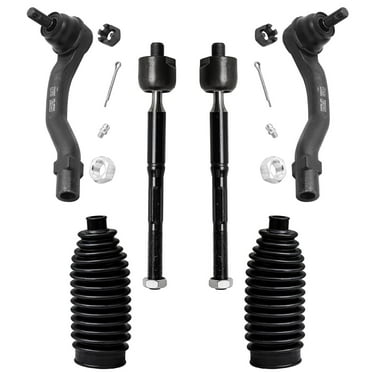 Detroit Axle - Front Inner and Outer Tie Rod End Links w/Rack Boots for 2001 2002 2003 Toyota Highlander