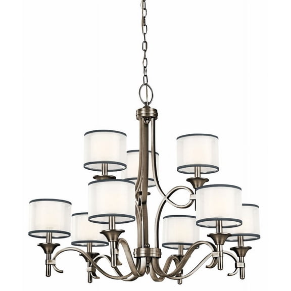 Kichler 42382AP Lacey 9 Light Chandelier in Antique Pewter