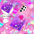 thumbnail image 5 of Clear Case for Samsung Galaxy S23 Ultra (Not S23) with Kickstand for Girls Women, Liquid Glitter Sparkle Bling Cute Case Gradient Quicksand Cover for Samsung Galaxy S23 Ultra JB Pink Mauve, 5 of 14