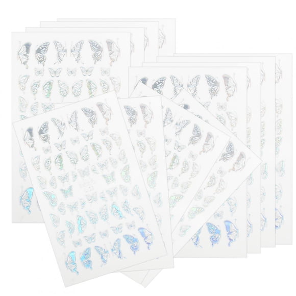 Exquisita pegatina para uñas, 12 Uds., pegatina adhesiva para uñas con patrón de mariposas, pegatina para uñas DIY, valor inmejorable