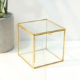 thumbnail image 1 of Unique Geometric Box Shape Plant Planter, Widened Copper Bar Glass Planter, for Flower Shop  and Coffee Shop, 1 of 8