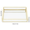 thumbnail image 3 of Stylish Golden Glass Vanity Tray, High Capacity Desktop Organizer with Brass Edging, Stylish Open Compartments for Makeup. Perfect for Bathroom Storage, Makeup Display, 3 of 8