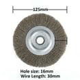 thumbnail image 2 of 5 Pouces Serti en Acier Inoxydable Brosse de Roue de Fil Meuleuse 16Mm Trou Abrasif, 2 of 9