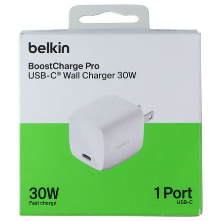 Belkin BoostCharge Pro 1 Port 30W USB-C Wall Charger (WCH001‑WH‑TL) - White