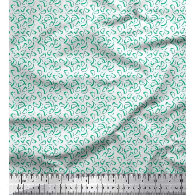 Soimoi Moss Georgette Fabric Garlic Small Fabric Prints by Yard 42 Inch Wide