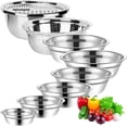 thumbnail image 1 of Bowls de cocina 9 Piezas,Bowl acero inoxidable,Boles Mezcladores para Ensalada,Cesta de Drenaje,ralladores,Apilables,para Hornear,Mezclar,Ensalada,almacenar alimentos,cocina accesorios, 1 of 9