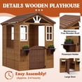 thumbnail image 4 of Studyset Kids Outdoor Playhouse,Wooden Play House for Kids,Wooden Play House Outdoor Cottage,Cedar Woodens Kids Playhouse Cottage,Toddler Outdoor Playhouse Vinyl Roof With Play Kitchen, 4 of 8