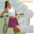 thumbnail image 5 of SEANATIVE Women's Tennis Golf Skirts High Waisted Skorts with Pockets Inner Shorts Pleated Athletic Skirt Breathable Stretchy Golf Pickleball Running Workout Skort, 2XL, Zebra Print Pink Black, 5 of 7