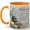 Orange, variant on Relaxation Quote Spa Stones 11oz Ceramic Mug, Calm Wellness Watercolor Art