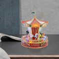 thumbnail image 1 of Caja de música con diseño de carrusel, figuritas redondas con luz ambiental, decoración navideña para balcón, interior y granja, 1 of 10