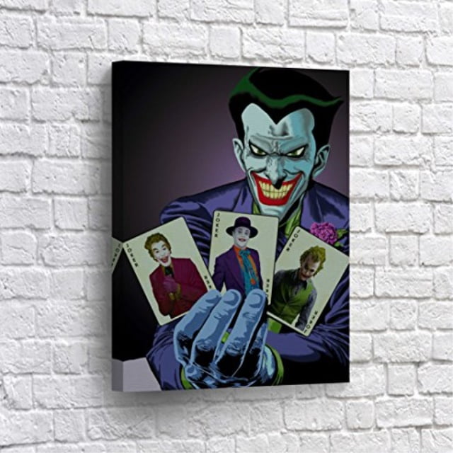 Buy4Wall The Joker Holding Different Joker`s Playing Cards CANVAS PRINT