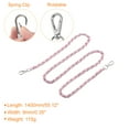 thumbnail image 2 of Monedero Cadena Correa, 1400mm Cuero Hierro Plano Cadena Correa Bolso Cadenas Monedero Correas Hombro Cruzado Cuerpo Reemplazo Correa, Rosa + Plateado Tono, 2 of 6